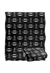 Batman Keep Calm & Call Pattern Officially Licensed Silky Touch Super Soft Throw Blanket 152x127 cm in White - thumbnail 2