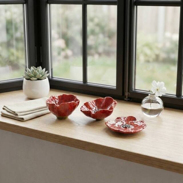 Garden Greatness Trio Glazed Poppy Decoration - Size: 1 Pack - image 1