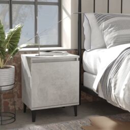 Berkfield Home Bed Cabinet with Metal Legs Concrete Grey 40x30x50 cm - Size: 40 x 30 x 50 cm - thumbnail 1