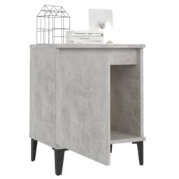 Berkfield Home Bed Cabinet with Metal Legs Concrete Grey 40x30x50 cm - Size: 40 x 30 x 50 cm - thumbnail 4
