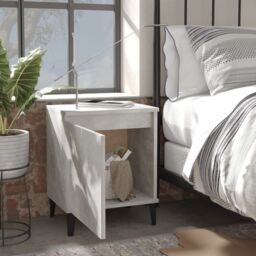 Berkfield Home Bed Cabinet with Metal Legs Concrete Grey 40x30x50 cm - Size: 40 x 30 x 50 cm - thumbnail 3