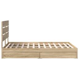 Berkfield Home Storage Bed with Drawer Sonoma Oak 140 x 200 cm Engineered Wood in Brown - thumbnail 9