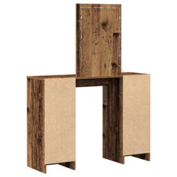 Berkfield Home Dressing Table with LED Lights Old Wood 102x33x135 cm in Brown - Size: 102 x 33 x 135 cm - thumbnail 7