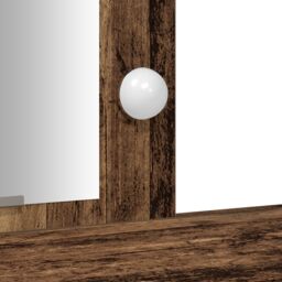 Berkfield Home Dressing Table with LED Lights Old Wood 102x33x135 cm in Brown - Size: 102 x 33 x 135 cm - thumbnail 8