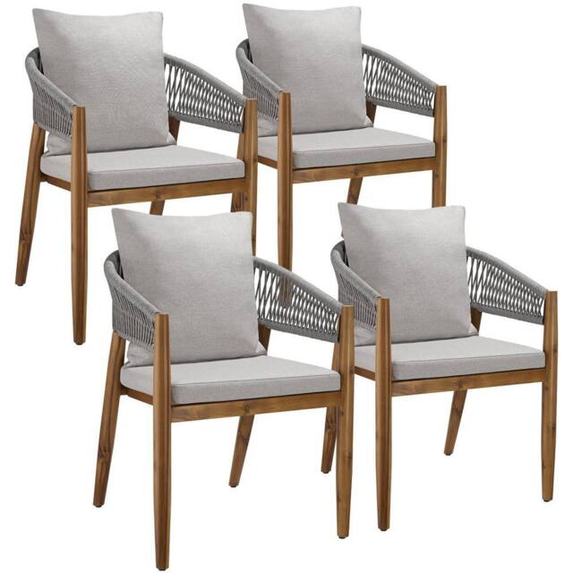 tectake Garden Chair Manacor in Beige - Size: 4 Person - image 1