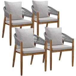 tectake Garden Chair Manacor in Beige - Size: 4 Person - thumbnail 1