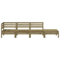 Berkfield Home Garden Sofa 4-Seater Impregnated Wood Pine - thumbnail 4