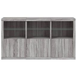 Berkfield Home Sideboard with LED Lights Grey Sonoma 181.5x37x100 cm - thumbnail 6