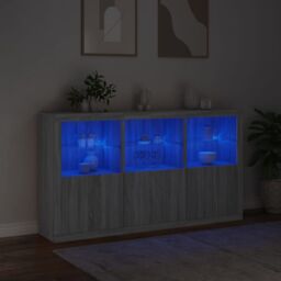 Berkfield Home Sideboard with LED Lights Grey Sonoma 181.5x37x100 cm - thumbnail 5