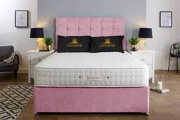 UK Bed Furniture Senator Divan Bed with 4 Drawers & 26 Inch headboard in Pink - Size: Double - thumbnail 2