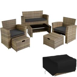 tectake Garden Furniture Set Modena in Natural - Size: 4 Person - thumbnail 1