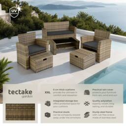 tectake Garden Furniture Set Modena in Natural - Size: 4 Person - thumbnail 2