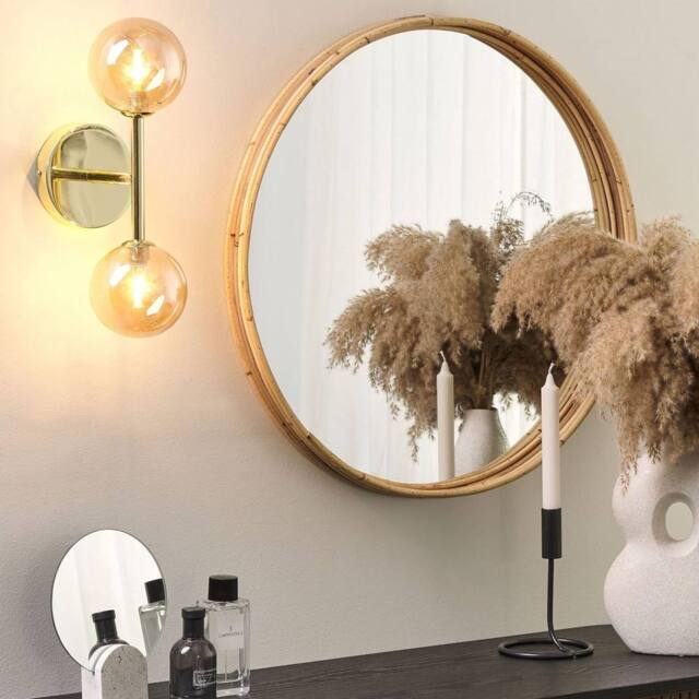 Wyld and Coco Gold Steel Wall Lamp with Glass Shades 2 Lights Modern - image 1