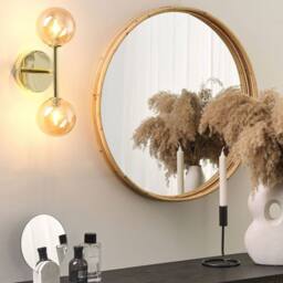Wyld and Coco Gold Steel Wall Lamp with Glass Shades 2 Lights Modern - thumbnail 1