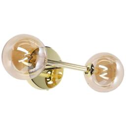 Wyld and Coco Gold Steel Wall Lamp with Glass Shades 2 Lights Modern - thumbnail 2