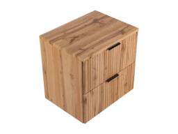 Vente-unique Striped Wall-Hung Vanity Unit With Shelf - Light Natural - W60 Cm in Light Oak - thumbnail 5