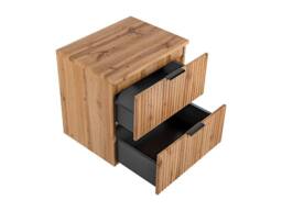 Vente-unique Striped Wall-Hung Vanity Unit With Shelf - Light Natural - W60 Cm in Light Oak - thumbnail 4