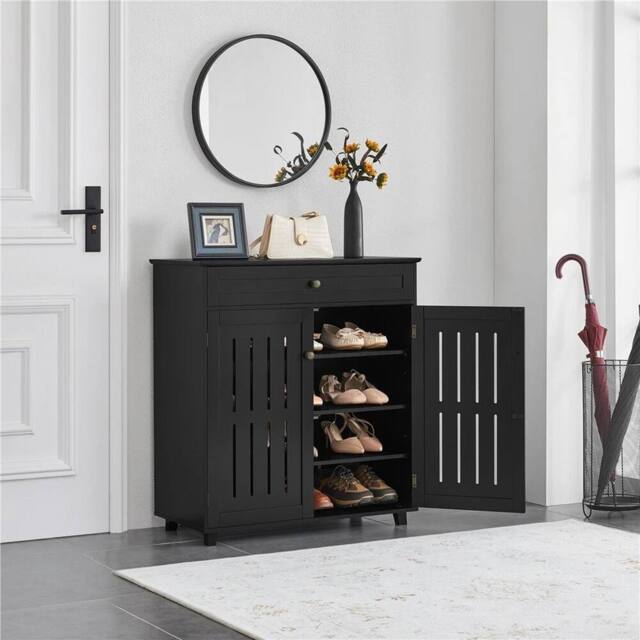 Kelvenix black Shoe Cabinet Wooden Shoe Storage Cabinet - Size: 0.6m2 - image 1