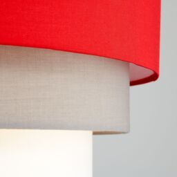 ValueLights Aztec Three Tier Easy Fit Fabric Ceiling Pendant Lamp Shade with Bulb in Red - thumbnail 4