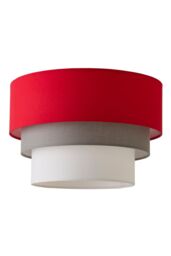 ValueLights Aztec Three Tier Easy Fit Fabric Ceiling Pendant Lamp Shade with Bulb in Red - thumbnail 6