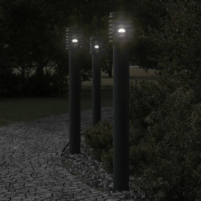 Berkfield Home Outdoor Floor Lamp Black 110cm Stainless Steel - image 1