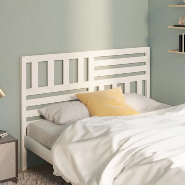 Berkfield Home Bed Headboard White 146x4x100 cm Solid Wood Pine - Size: 146 x 4 x 100 cm - image 1