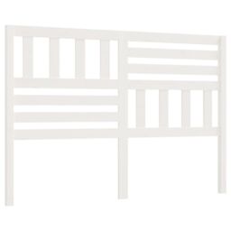 Berkfield Home Bed Headboard White 146x4x100 cm Solid Wood Pine - Size: 146 x 4 x 100 cm - thumbnail 2