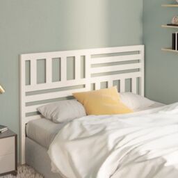 Berkfield Home Bed Headboard White 146x4x100 cm Solid Wood Pine - Size: 146 x 4 x 100 cm - thumbnail 3