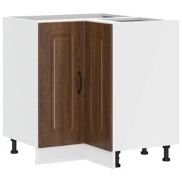 Berkfield Home Kitchen Corner Base Cabinet Kalmar Brown Oak Engineered Wood - thumbnail 2