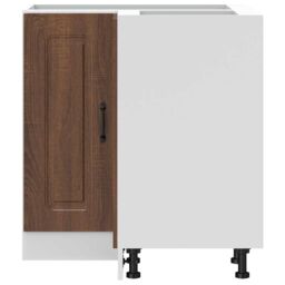 Berkfield Home Kitchen Corner Base Cabinet Kalmar Brown Oak Engineered Wood - thumbnail 4
