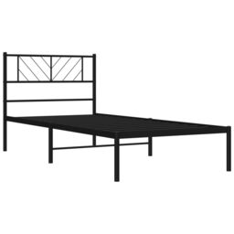 Berkfield Home Metal Bed Frame with Headboard Black 80x200 cm - thumbnail 4