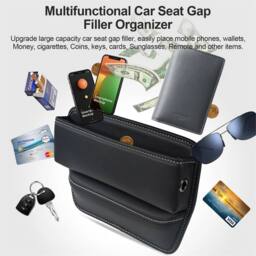 Kelvenix Car Seat Gap Filler Phone Holder Storage Box in Black - Size: 500mm - thumbnail 5