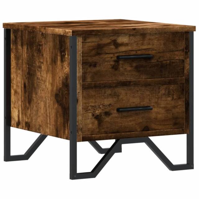 Berkfield Home Bedside Cabinet Smoked Oak 40x41x40 cm Engineered Wood in Brown - Size: 40 x 41 x 40 cm - image 1