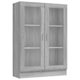 Berkfield Home Vitrine Cabinet Grey Sonoma 82.5x30.5x115 cm Engineered Wood - thumbnail 2
