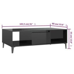 Berkfield Home Decorative Coffee Table High Gloss Black 103.5x60x35 cm Engineere - thumbnail 9