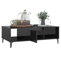 Berkfield Home Decorative Coffee Table High Gloss Black 103.5x60x35 cm Engineere - thumbnail 4
