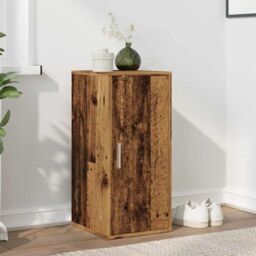 Berkfield Home Shoe Cabinet Old Wood 32x35x70 cm Engineered Wood in Brown - Size: 32 x 35 x 70 cm - thumbnail 3