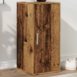 Berkfield Home Shoe Cabinet Old Wood 32x35x70 cm Engineered Wood in Brown - Size: 32 x 35 x 70 cm