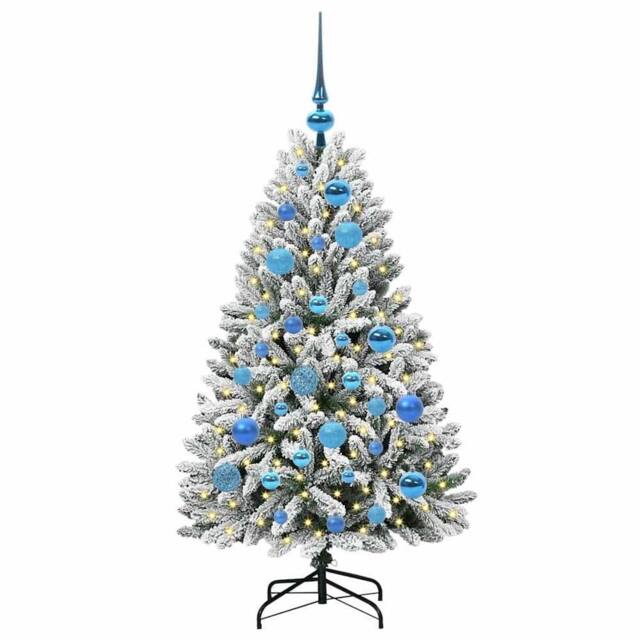 Berkfield Home Elegant Artificial Christmas Tree Green & White 120 cm PVC & Metal - image 1