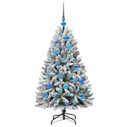 Berkfield Home Elegant Artificial Christmas Tree Green & White 120 cm PVC & Metal - thumbnail 4
