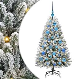 Berkfield Home Elegant Artificial Christmas Tree Green & White 120 cm PVC & Metal - thumbnail 3