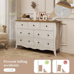 Kelvenix Farmhouse 7-Drawer Cabinet Closet Organizer -Grey in Grey - Size: 0.6m2 - thumbnail 3
