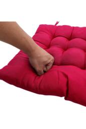 Garden Sanctuary 4Pcs Soft Thicken Tatami Seat Cushion in Fuchsia - thumbnail 7