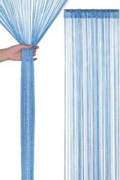 Neel Blue Glitter String Curtain Polyester Fringe Panel Spaghetti Tassel Curtain, 200cm x 90cm in Baby Blue - Size: 200 cm x 90 cm - thumbnail 1