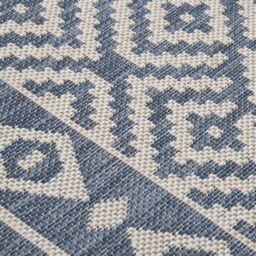 Berkfield Home Outdoor Flatweave Rug 120x170 cm Blue Stripes - Size: 100 cm diameter - thumbnail 5
