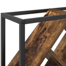 Berkfield Home Wine Rack Smoked Oak 51x18x52, 5 cm Engineered Wood in Brown - thumbnail 8