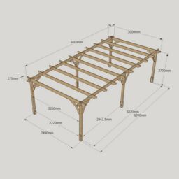 Rutland County Garden Furniture Ltd Premium Pergola 6 Posts - Wood - L300 x W660 x H270 cm - Rustic Brown in Light Green - thumbnail 6