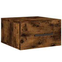 Berkfield Home Wall-mounted Bedside Cabinet Smoked Oak 35x35x20 cm in Brown - Size: 35 x 35 x 20 cm - thumbnail 1
