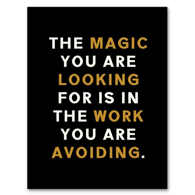 "Artery8 Magic You Are Looking For Work Motivational Quote Framed Wall Art in Black - Size: W12"" x H16""" - image 1
