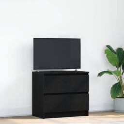 Berkfield Home TV Cabinet Black 60x35x54 cm Engineered Wood - Size: 60 x 35 x 54 cm - thumbnail 2